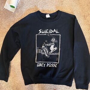 Obey Posse Black Graphic Crewneck Sweater